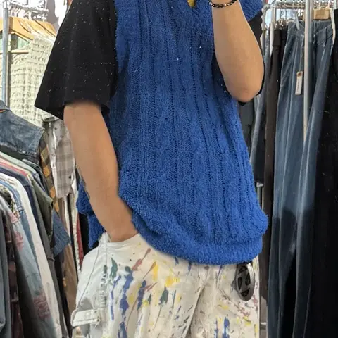 인스턴트펑크 케이블 니트 베스트 XL