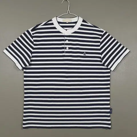 100 (L) 빈폴 신형 22ss 스트라이프 헨리넥 반팔 티셔츠