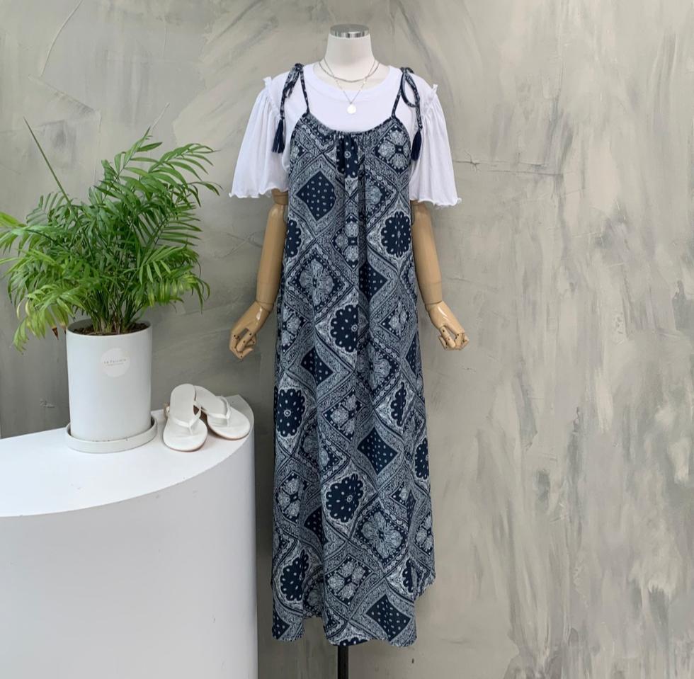 페이즐리 뷔스티에 원피스