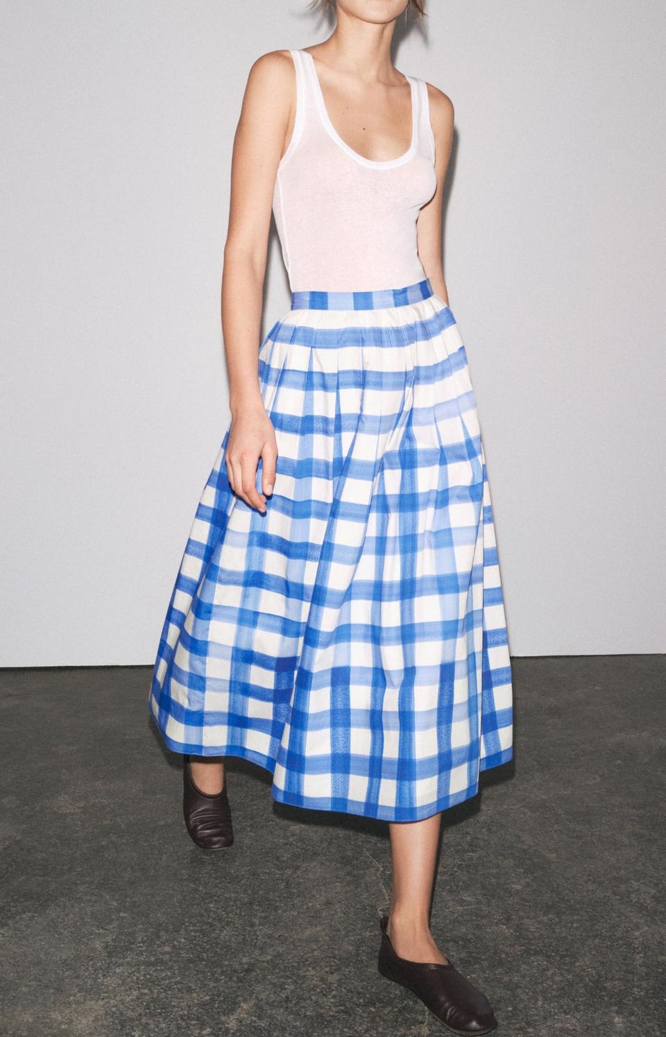 자라 zw collection 체크 스커트(정가109900)