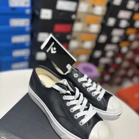 220 컨버스 스니커즈 운동화 잭퍼셀 클래식 레더 블랙 164224C