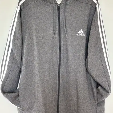 L 아디다스 의류 남자 에센셜 플리스 3S 풀집 후디 IJ6480