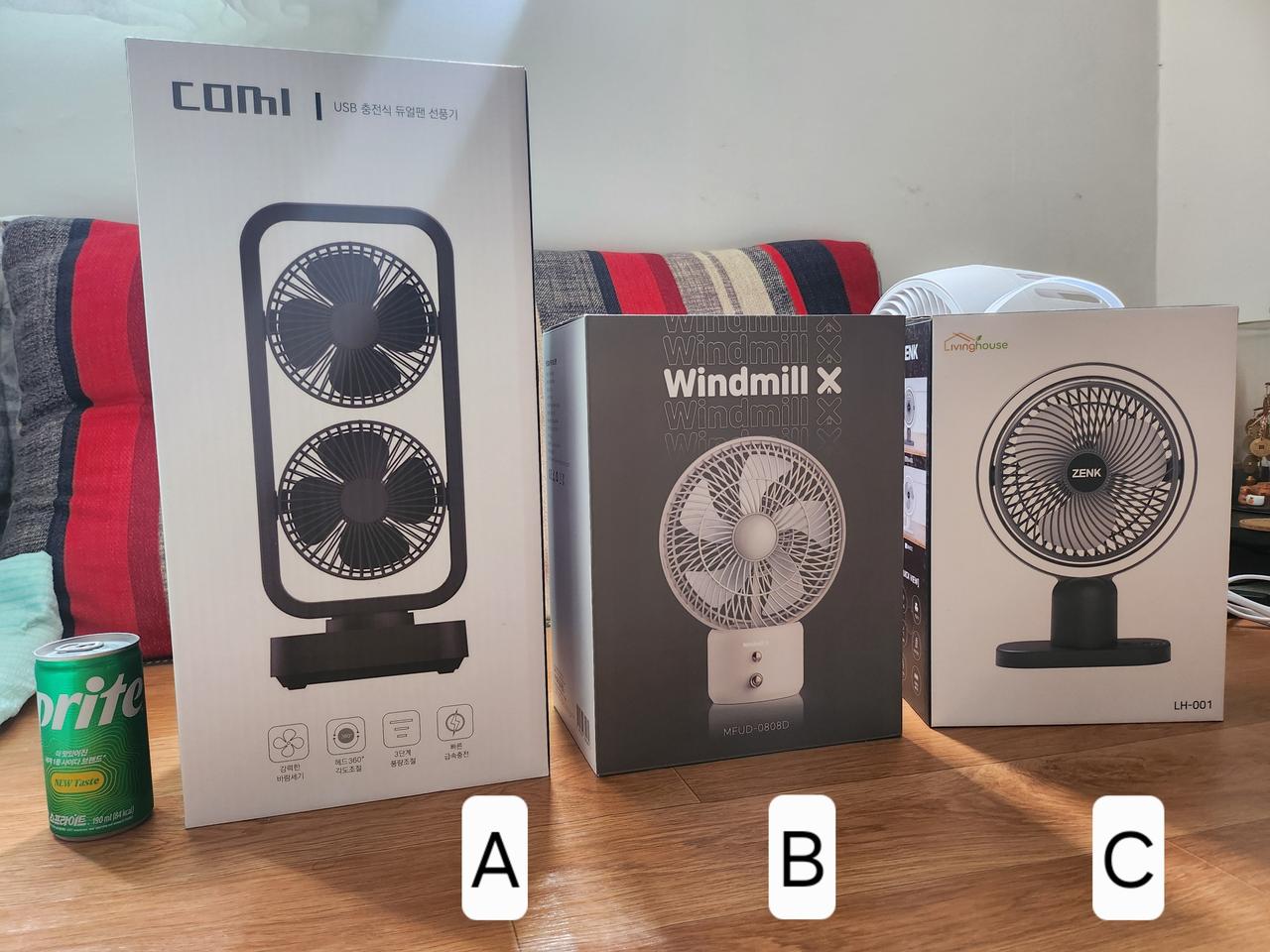 (새제품)무선사용충전식.탁상용선풍기.캠핑선풍기
