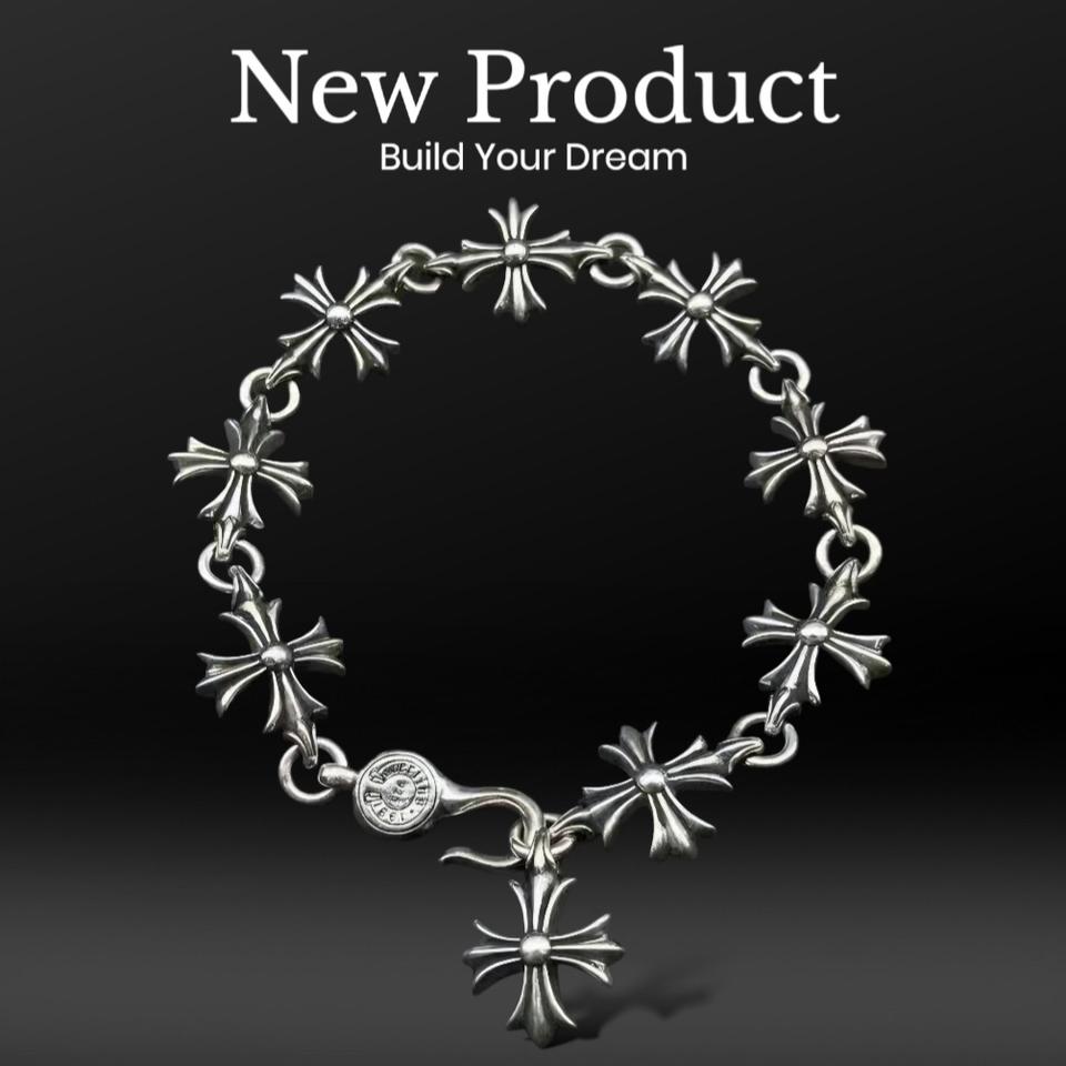 크롬 S925 실버 십자가 타이니 순은 팔찌 남여공용 선물용도