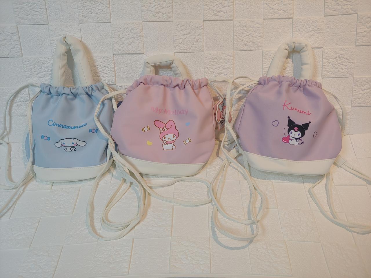 산리오 쿠로미 마이멜로디 시나모롤 캔버스 복조리 백팩 가방