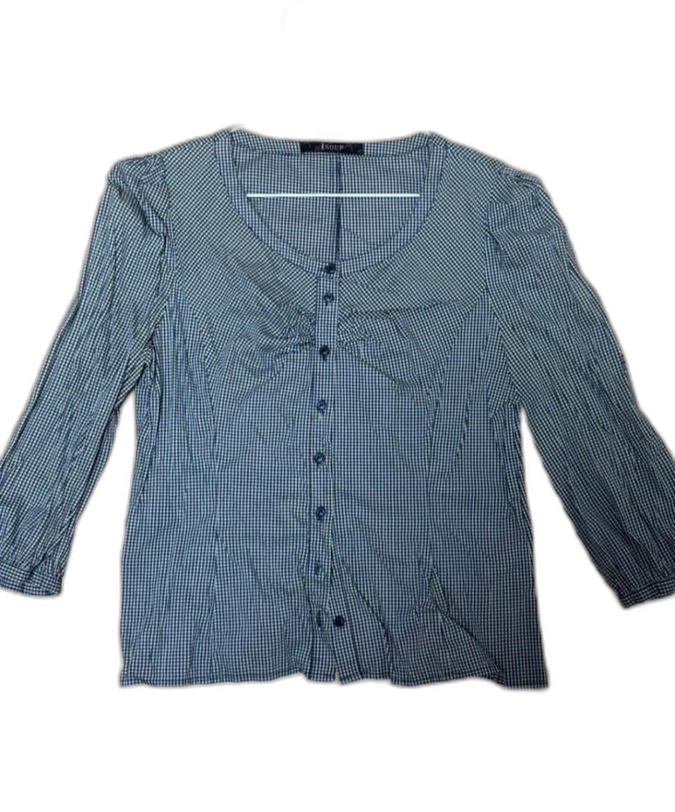 Soup 체크 블라우스