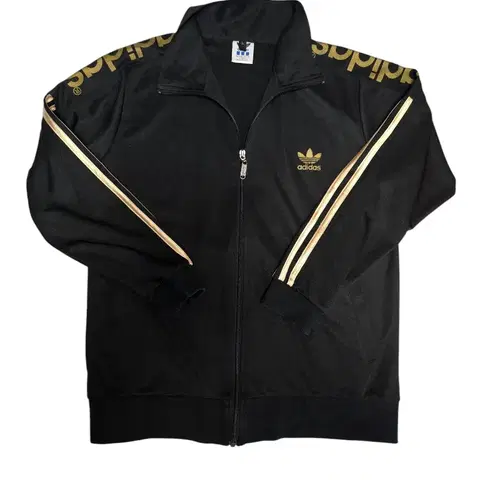 아디다스트레포일로고 후면로고 올드스쿨 블랙 골드 트랙탑 져지