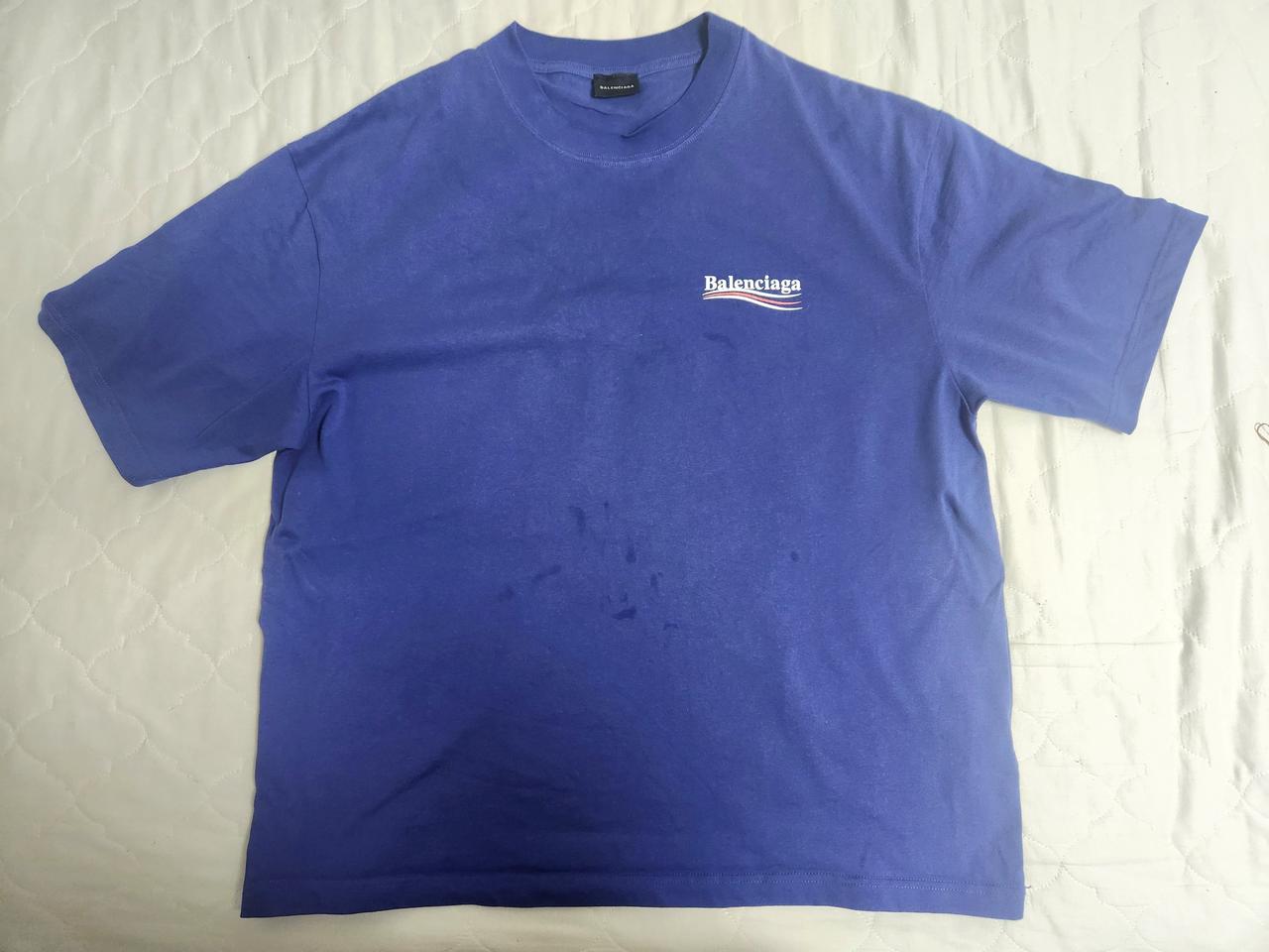 [사용감] 발렌시아가 웨이브 반팔 캠페인 남성 M 블루