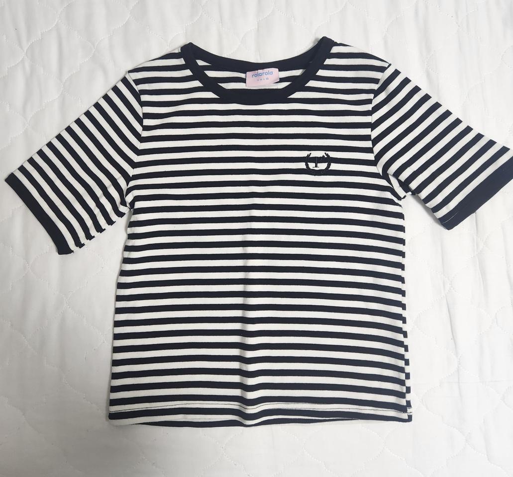 [정품/상태A+] 로라로라 블랙 스트라이프 티셔츠 프리