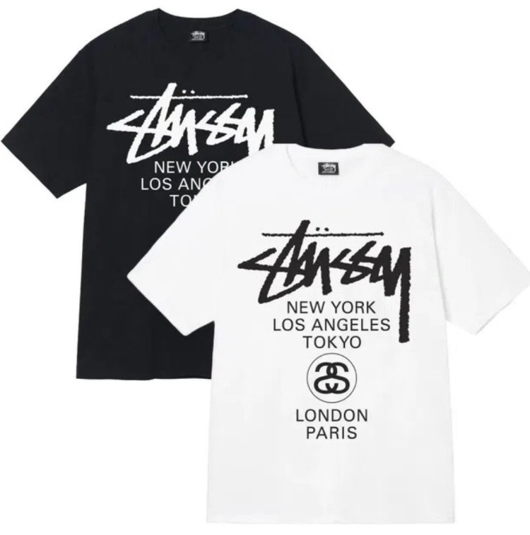 [새상품/정품] 스투시 남여공용 월드투어 반팔티
