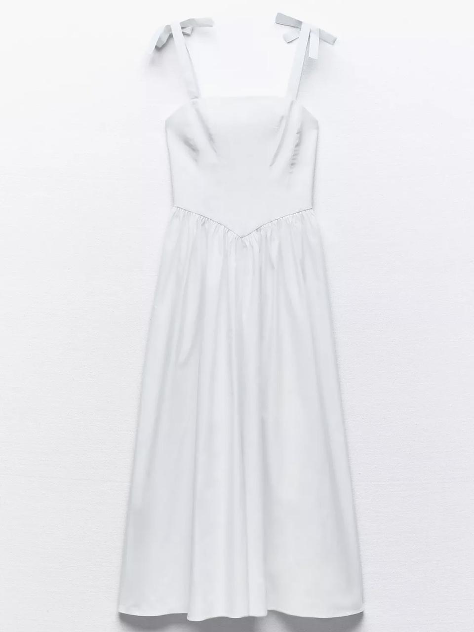 화이트 코튼 리본 원피스 새상품 특가