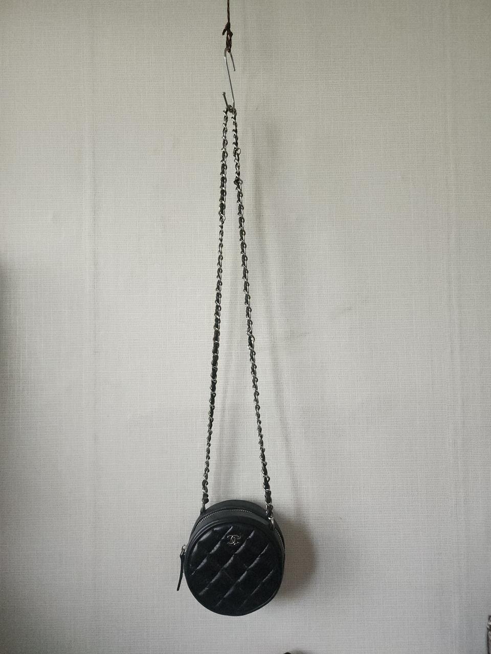 샤넬 동그리백 블랙 은장