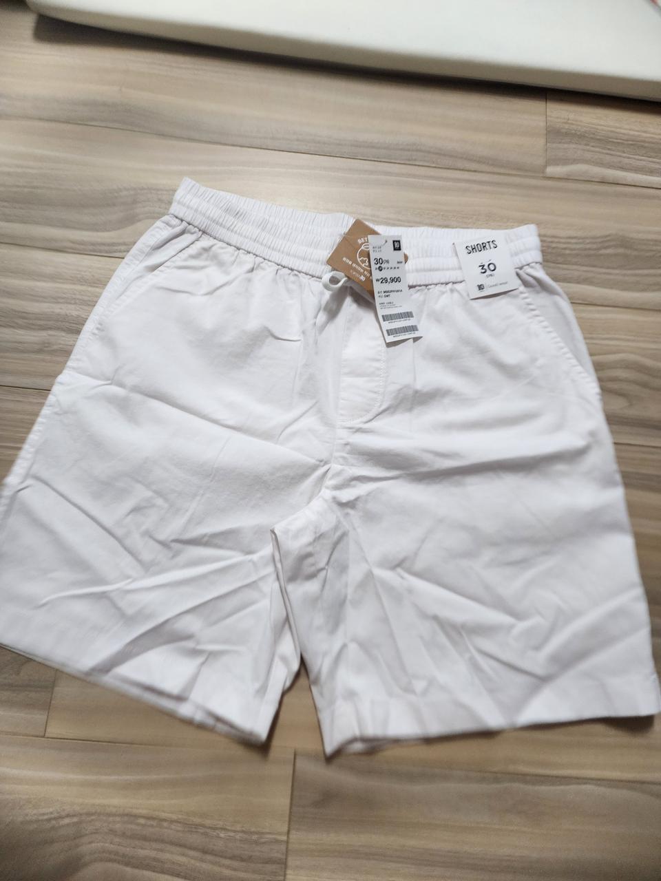 탑텐코튼밴딩쇼츠반바지화이트m
