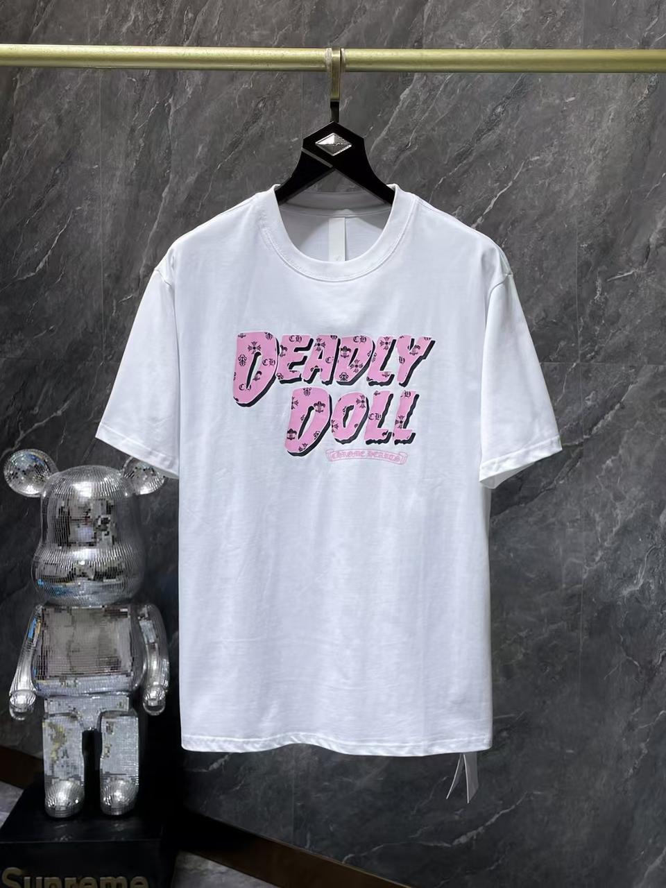 크롬하츠 화이트 프린트 티셔츠