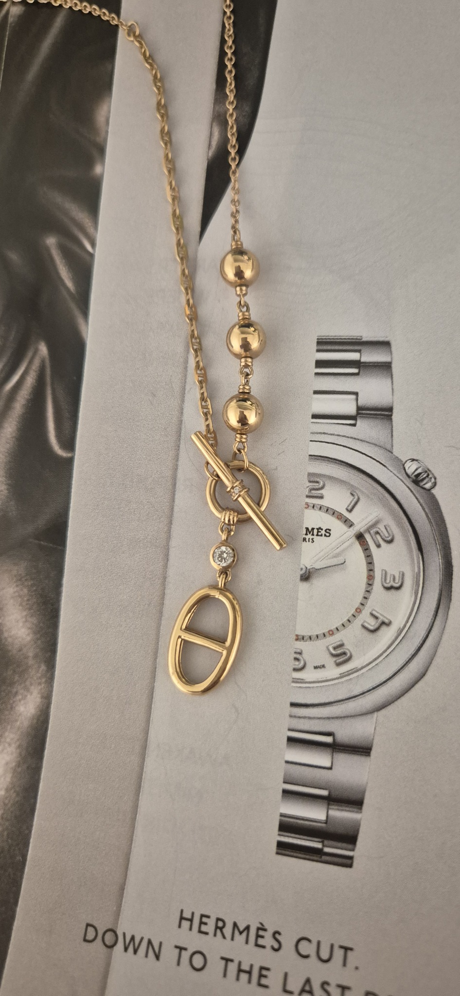 18k 트렌디 언발  토글바 목걸이