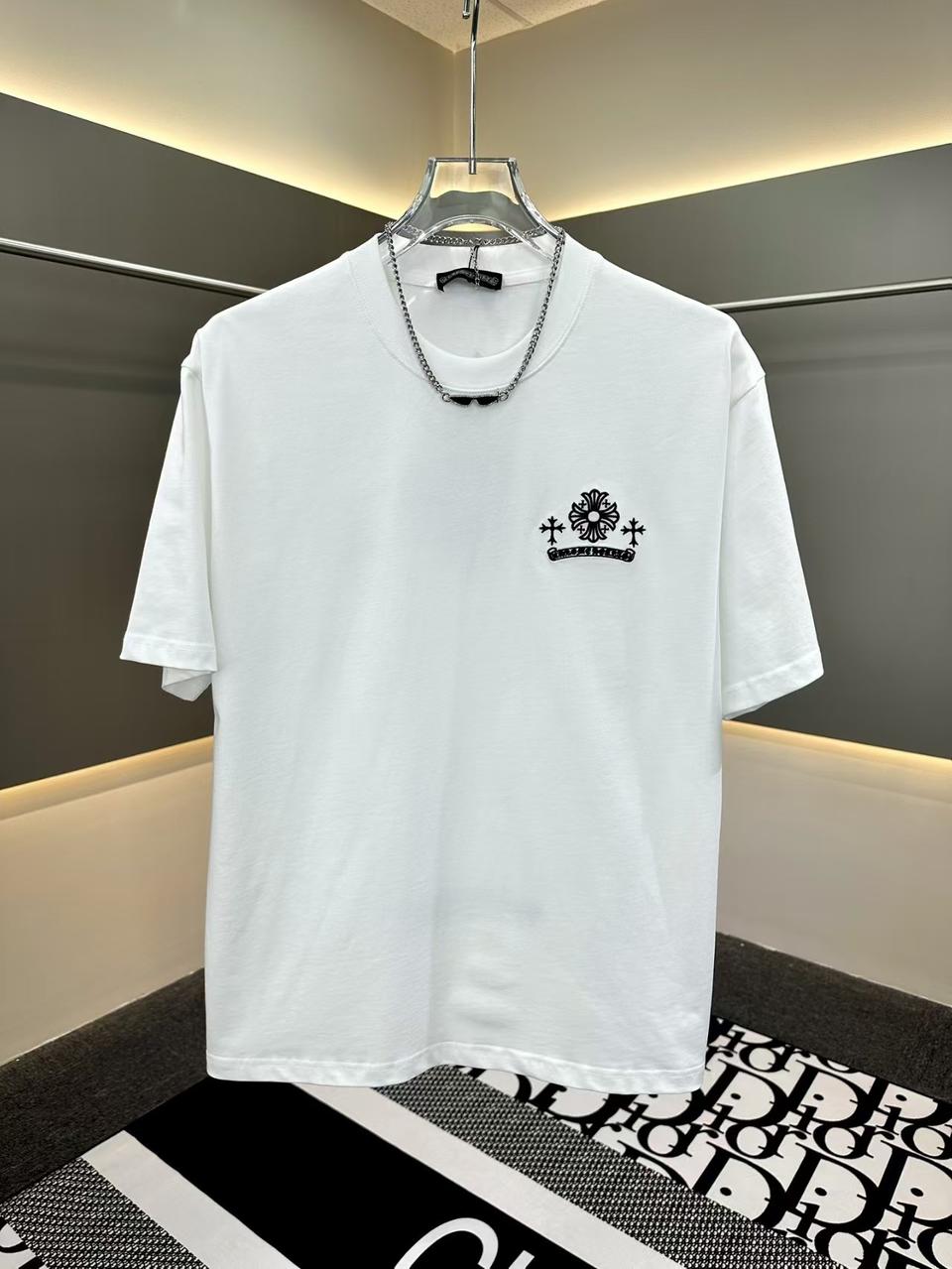 크롬하츠 화이트 프린트 티셔츠
