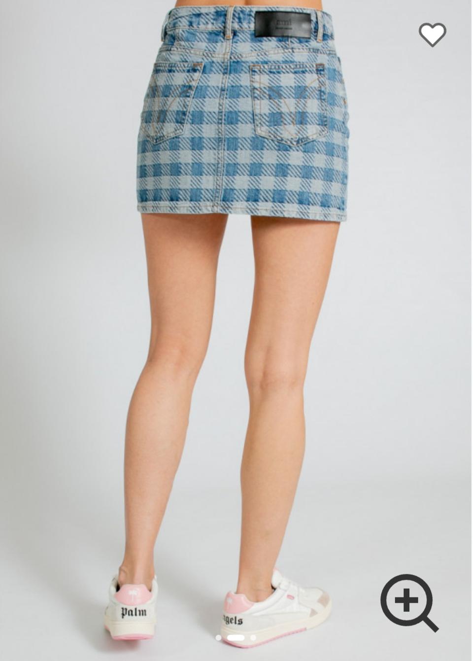 [미착용/29/정품] 아미 체크데님 미니스커트