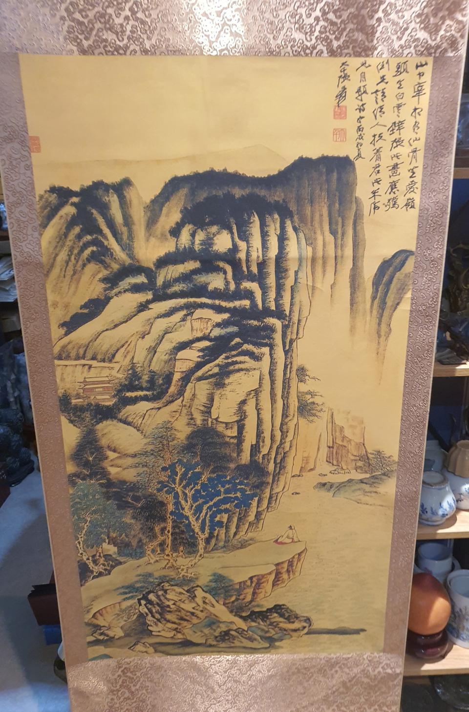 중국 족자 산수도