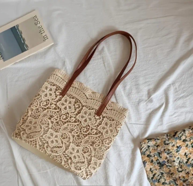 레이스 토트 숄더백