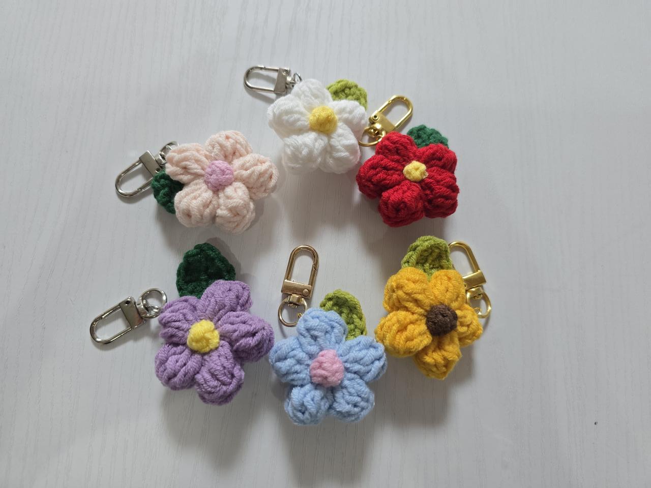 플라워 통통한 꽃키링뜨개