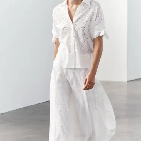 zara 자라 볼륨 펀칭 자수 스커트 ZW COLLECTION 새상품