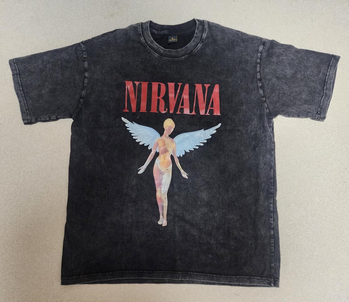 빈티지 피그먼트 밴드 너바나 반팔 블랙 xl 실측있음