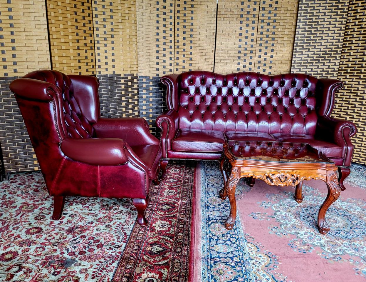 체스터필드*디자인*엔틱소파* 3,1.테이블 세트