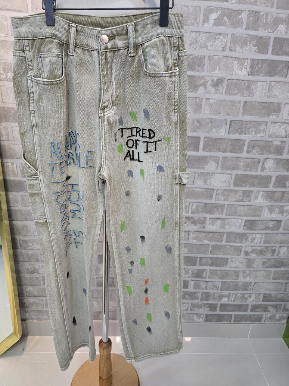 연카키 자수 데님청바지M