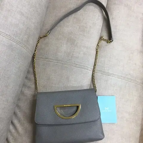 사만사타바사 정품 체인 숄더백 그레이 천연가죽 크로스백