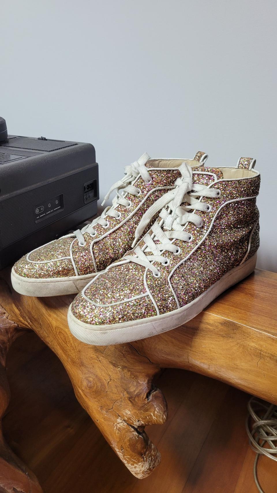 크리스찬 루부탱 글리터 하이탑 42사이즈