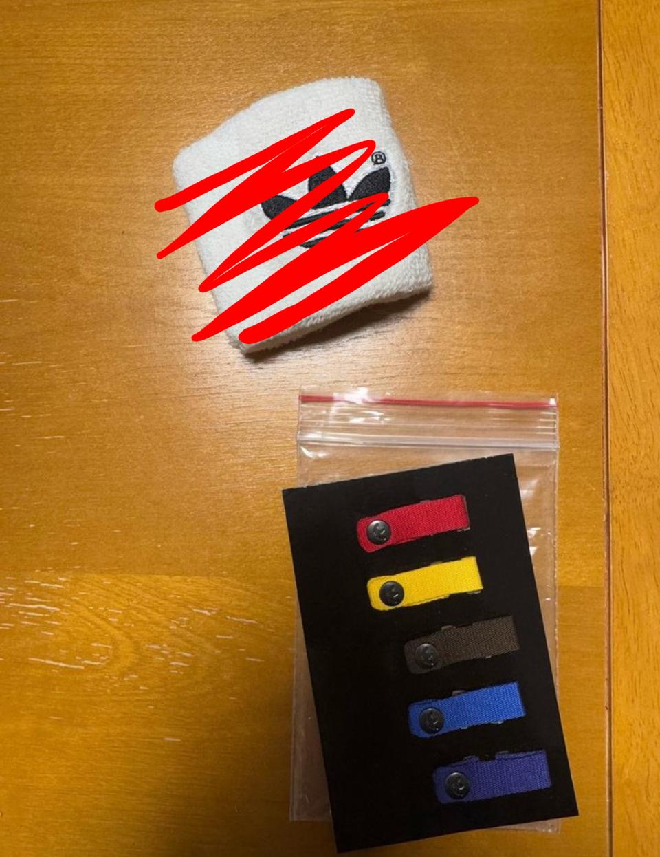 프랑스구매 미사용 아디다스 오리지날스 로고 손목아대 / 컬러클립 5종