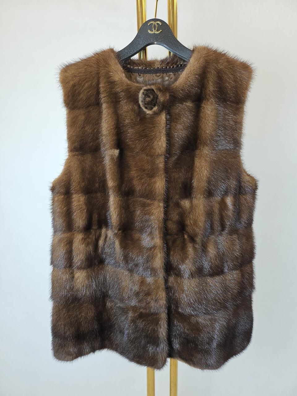 미사용급 최고급 휘메일 풀스킨 마호가니 호리젠탈 밍크베스트