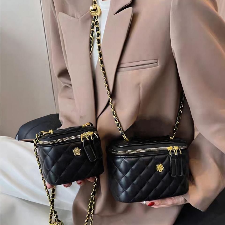 <무배>블랙 퀼팅 체인 사각 토드백 미니 크로스백 데일리백 대/소