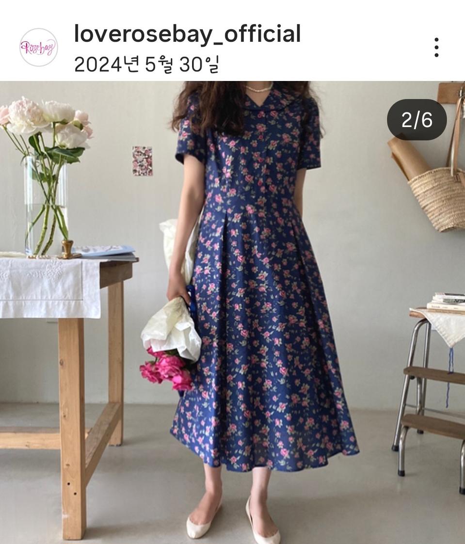 로즈베이  버건디 로즈 숄카라원피스 66사이즈