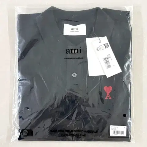 (무료배송/QR정품 아미 PK 반팔 카라 BFUPL001 760 블랙)