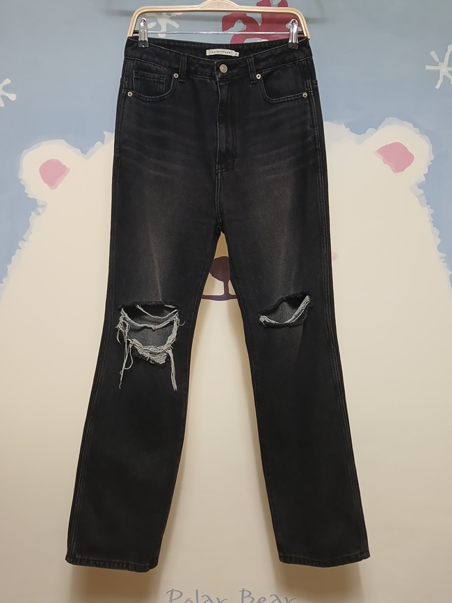 (2) 인스턴트펑크 데미지 스트레이트 데님진 청바지