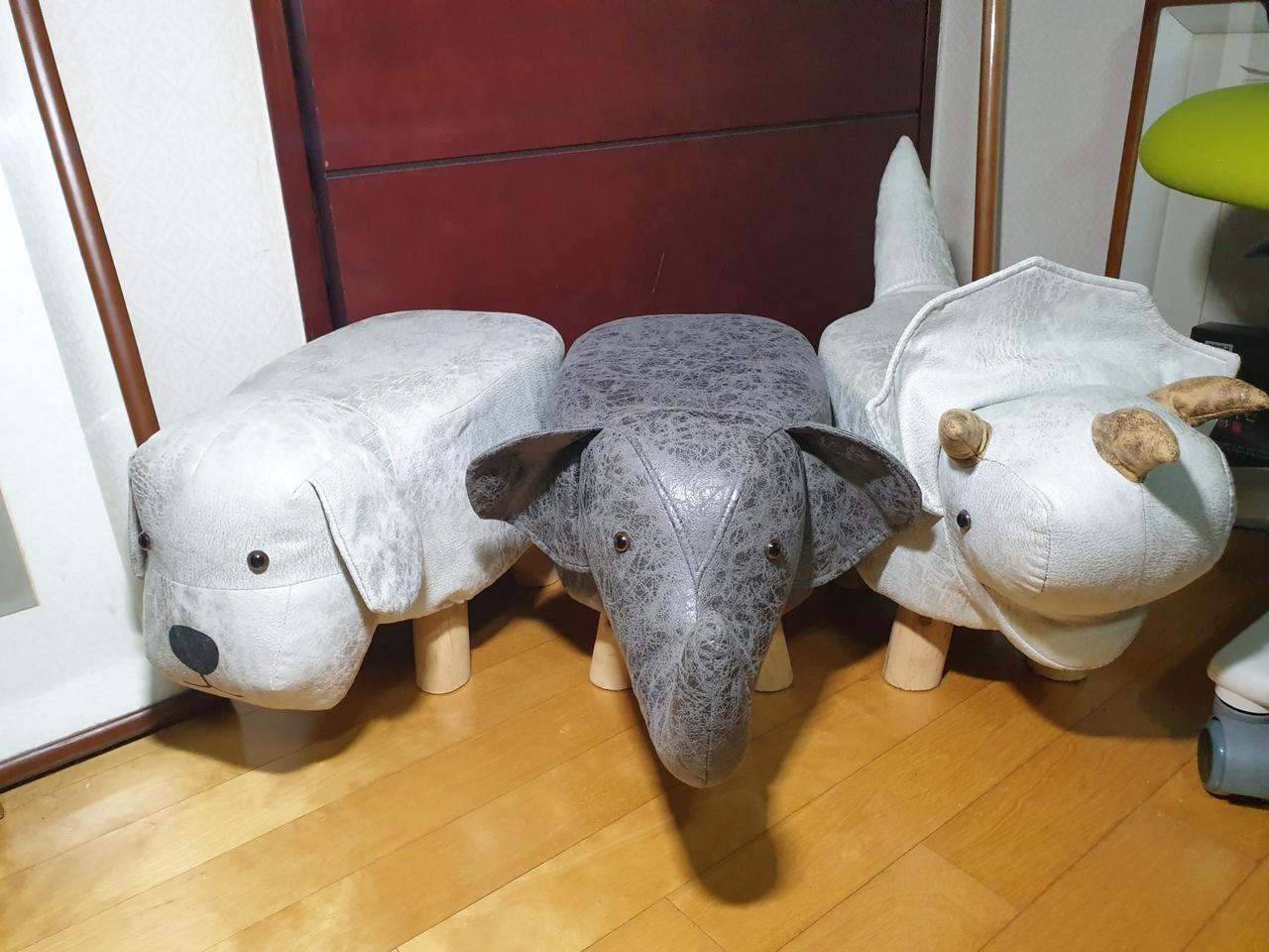 귀여운 다용도 동물 스툴 현관의자 발받침대(3개 일괄)