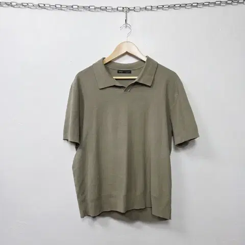 [SPAO] 남성 니트 반팔 카라티 XL