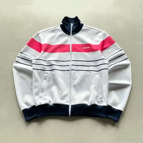 [M]아디다스 트레포일 화이트 핑크 트랙탑 져지