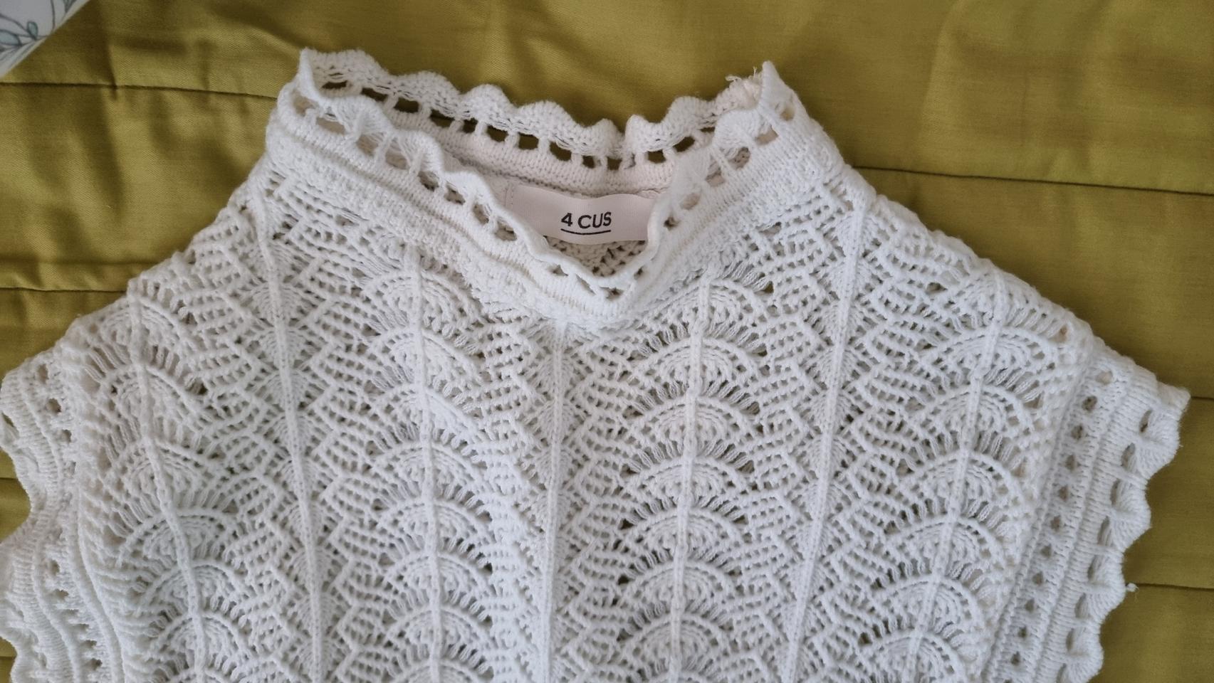 하얀  니트 조끼