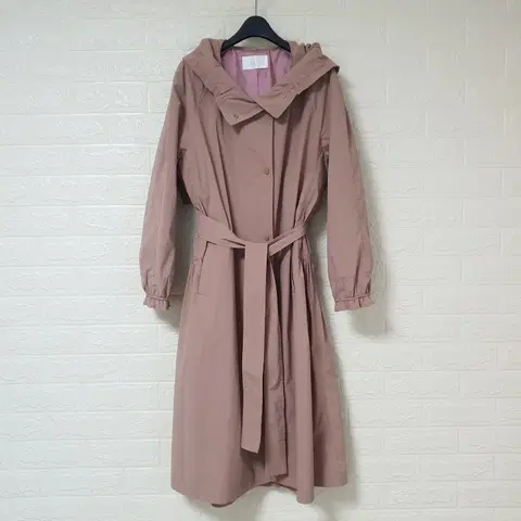 더한섬에스제이에스제이 SJ SJ 후드 롱 트렌치 자켓 사이즈 155