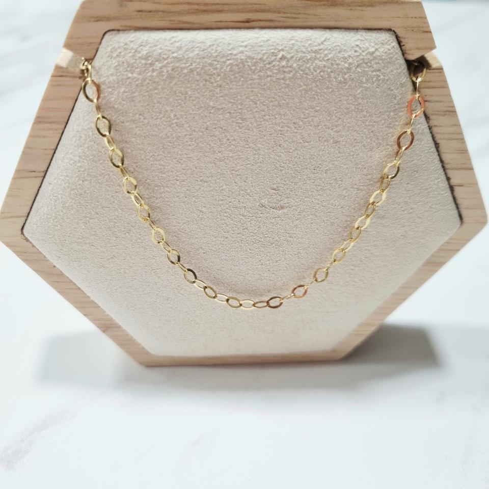 18k할로우 함마체인 목걸이(45cm)옐로우골드