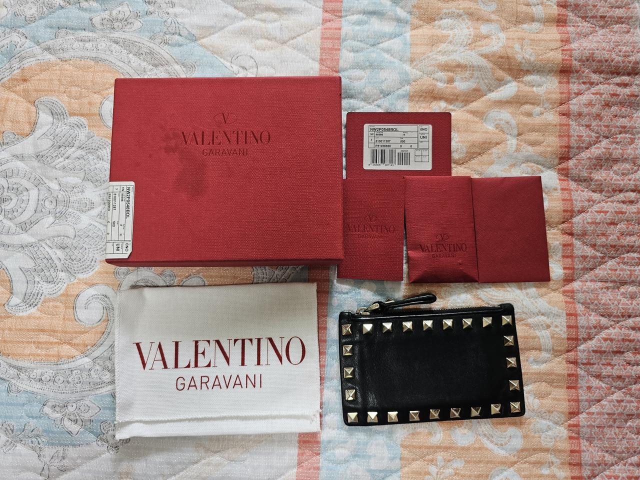 (정품) 발렌티노 락스터드 지퍼 카드지갑/블랙/남녀공용/개인