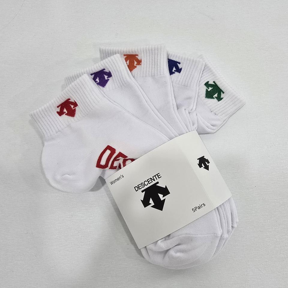 데상트 컬러 로고 삭스 5개 세트