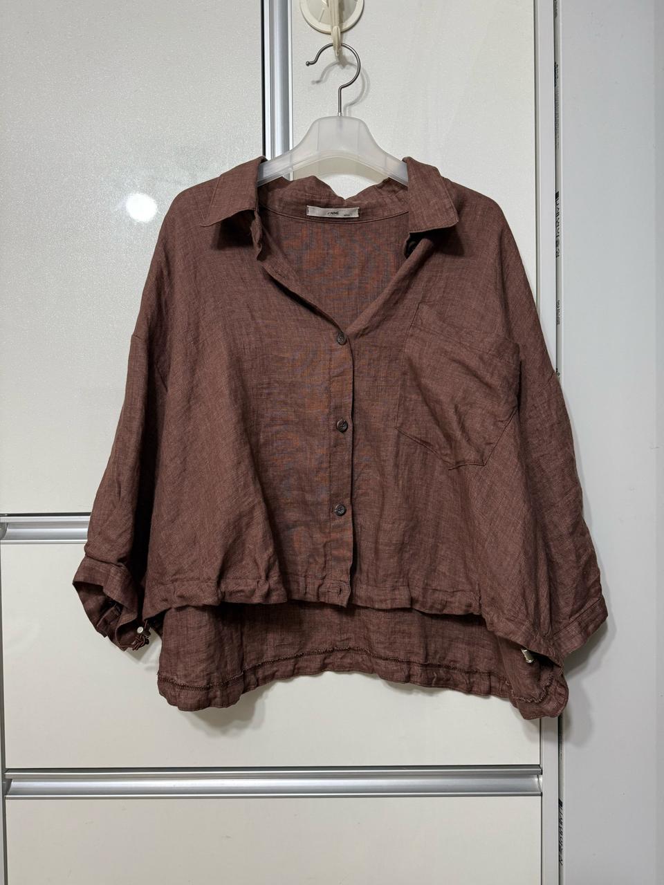 J Nine 린넨 여성 칠부 블라우스 FREE (~77까지) 남방 셔츠
