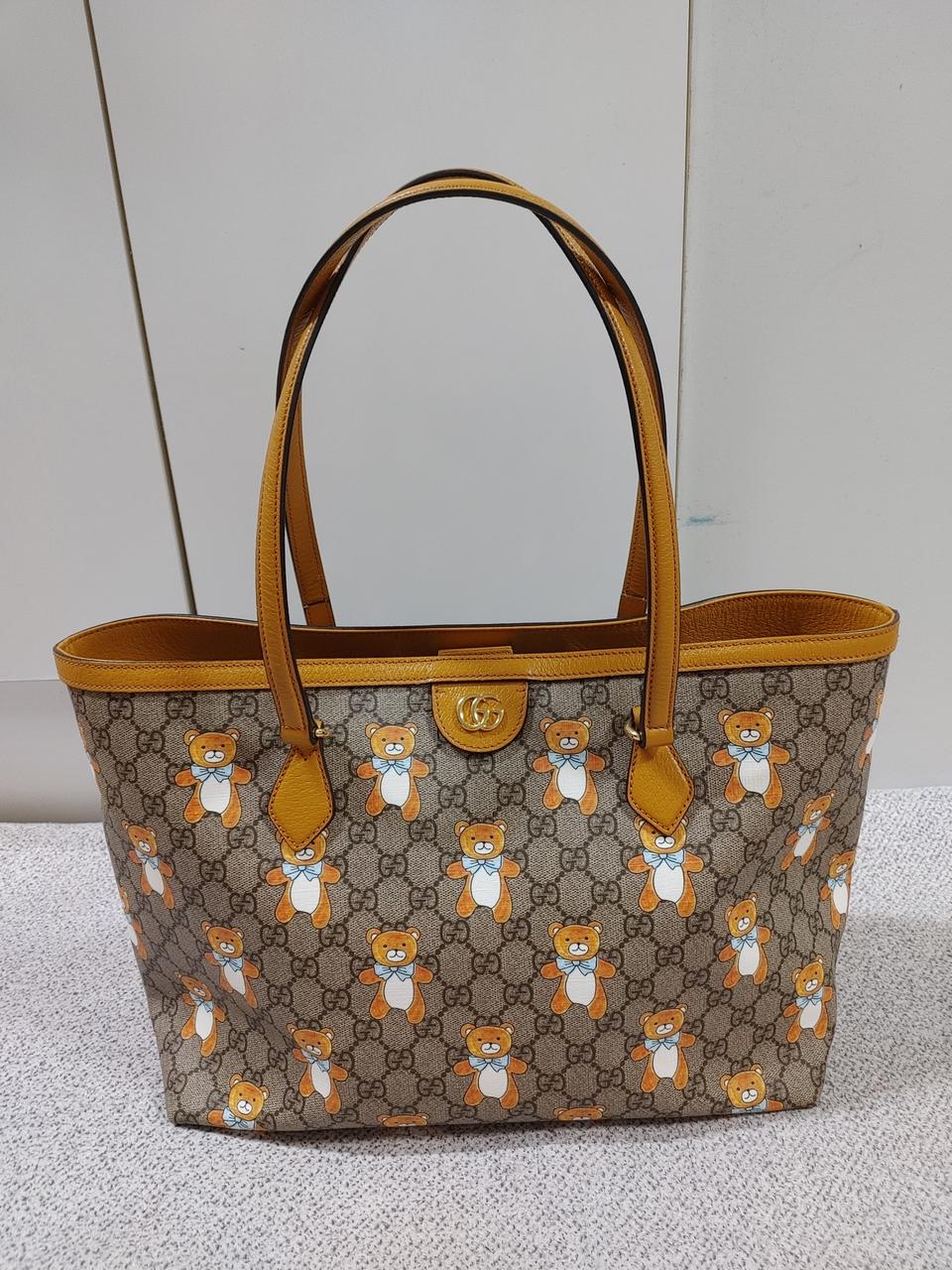 정품 구찌 카이 GG 한정판 테디베어 숄더백 쇼퍼백