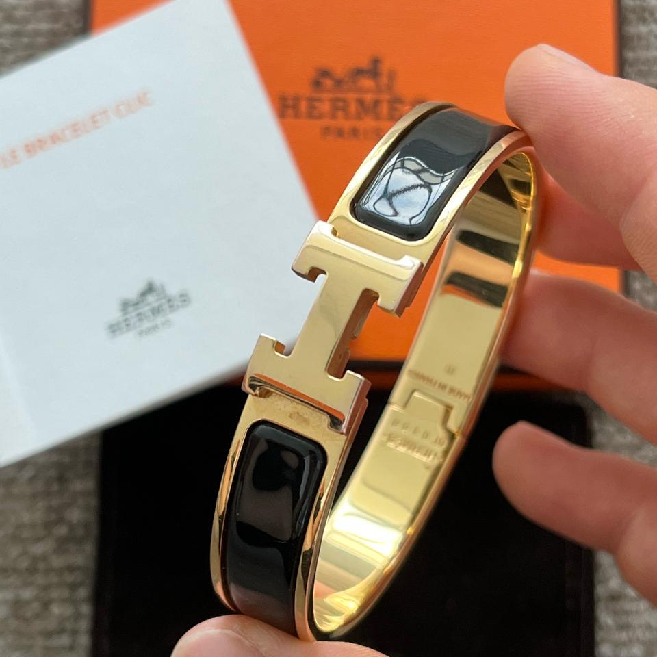 에르메스 클릭아슈 팔찌 블랙 골드