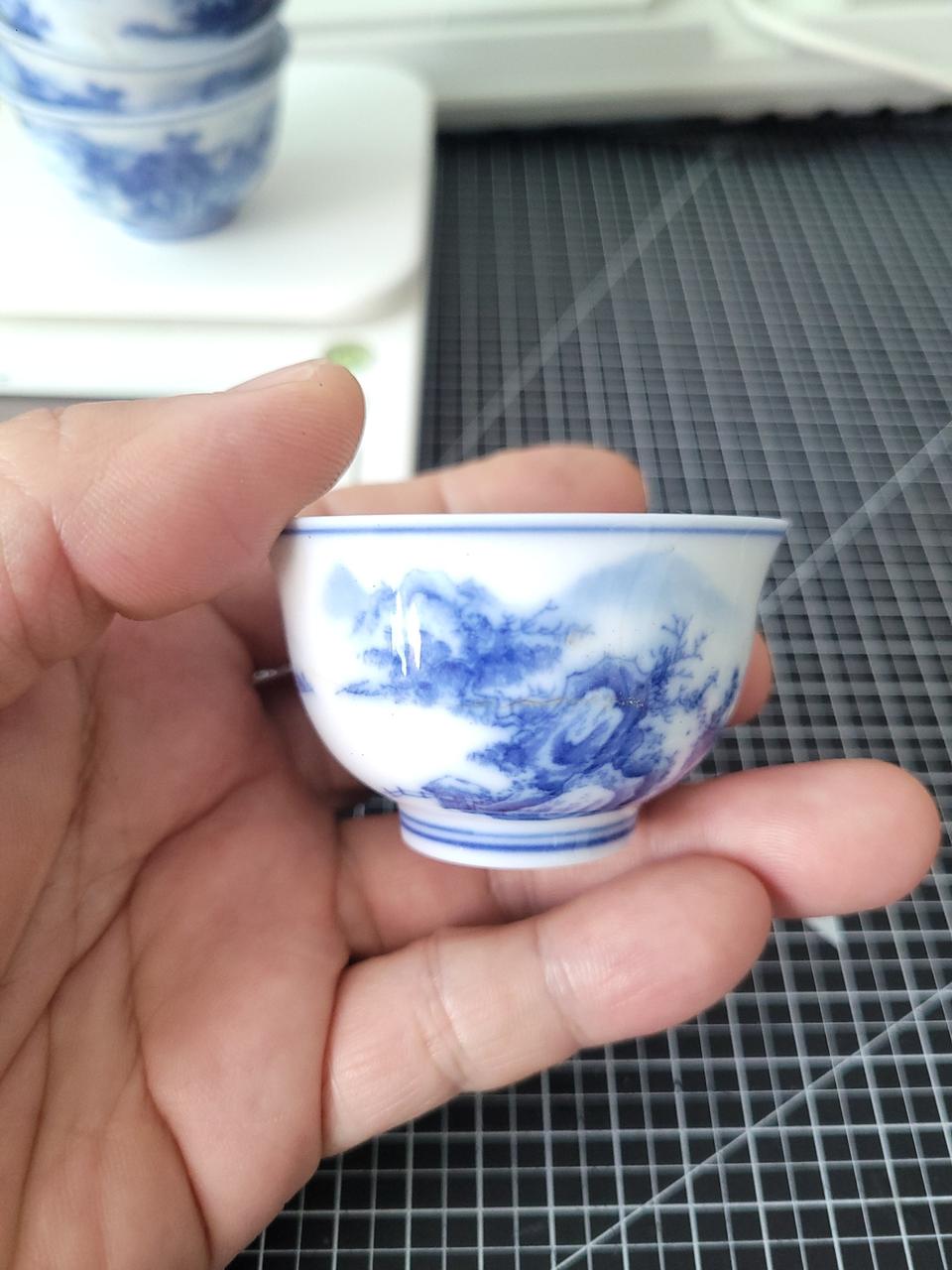 청화백자 보이차잔 5점