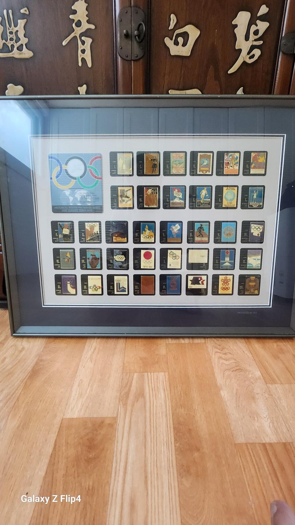 올림픽 포스터 기념 핀 세트 액자