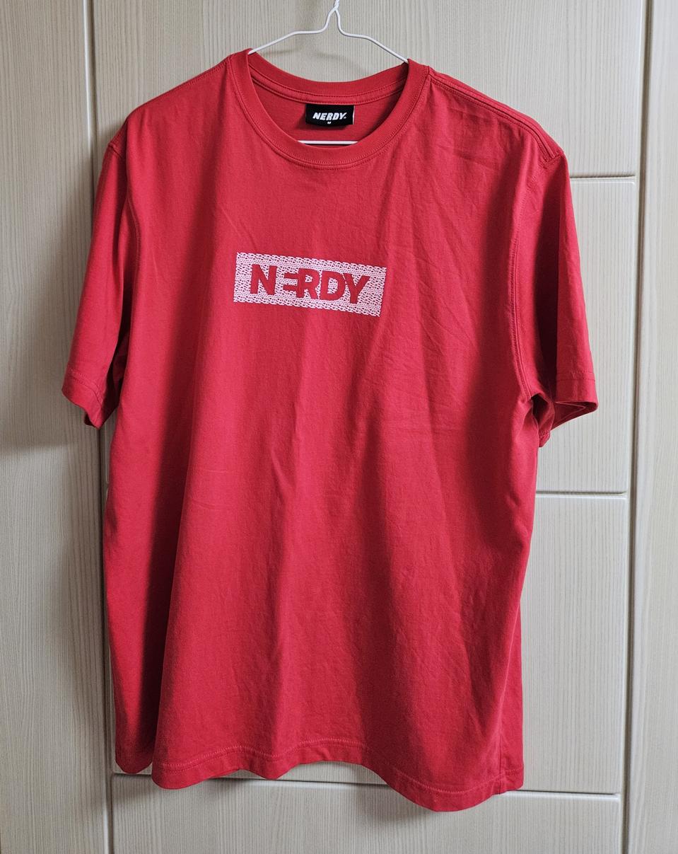 [최저가]널디 블랭크 프레임로고 반팔티셔츠 - 레드
